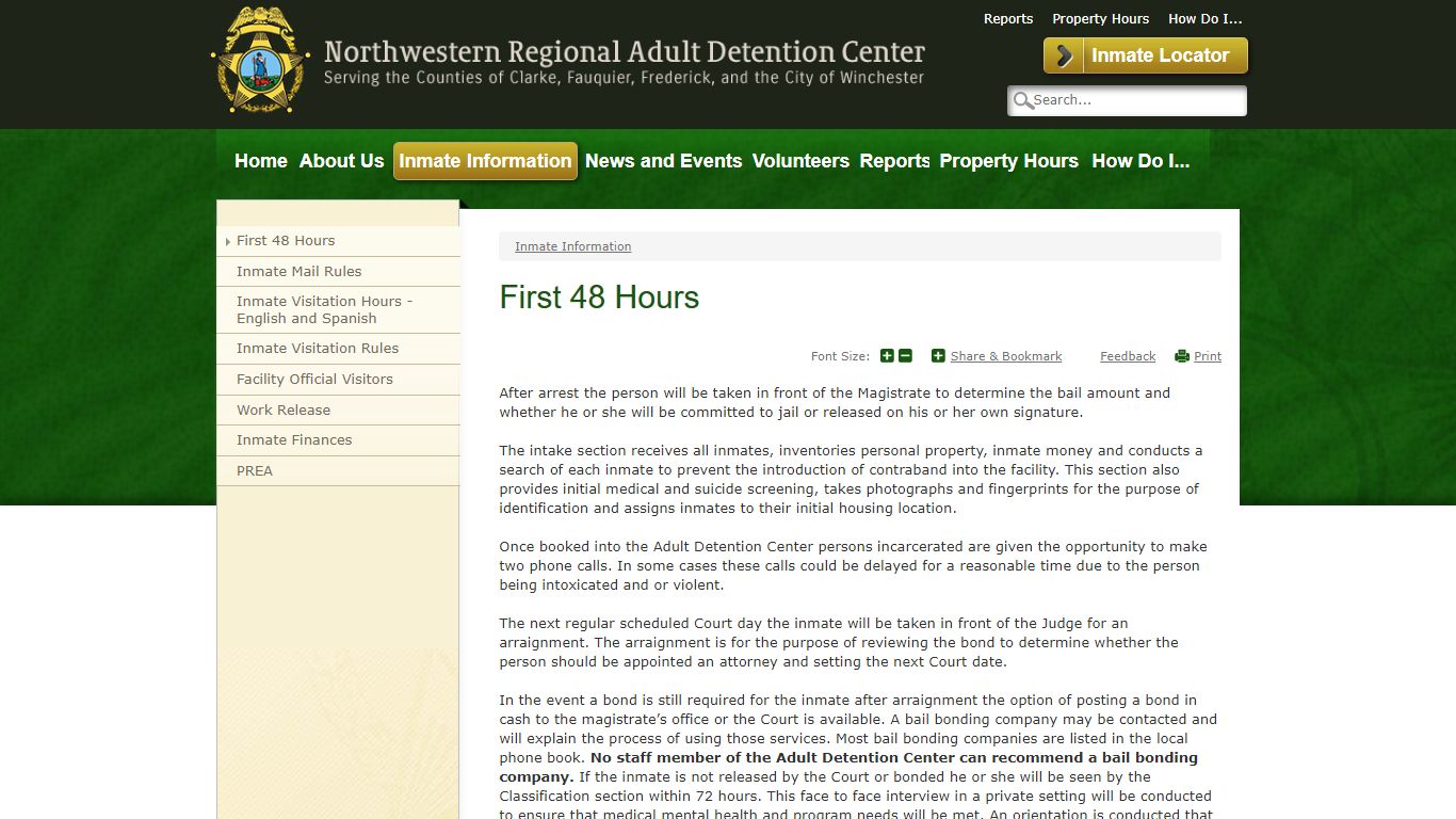 First 48 Hours | Northwestern Regional Adult Detention Center - nradc.com